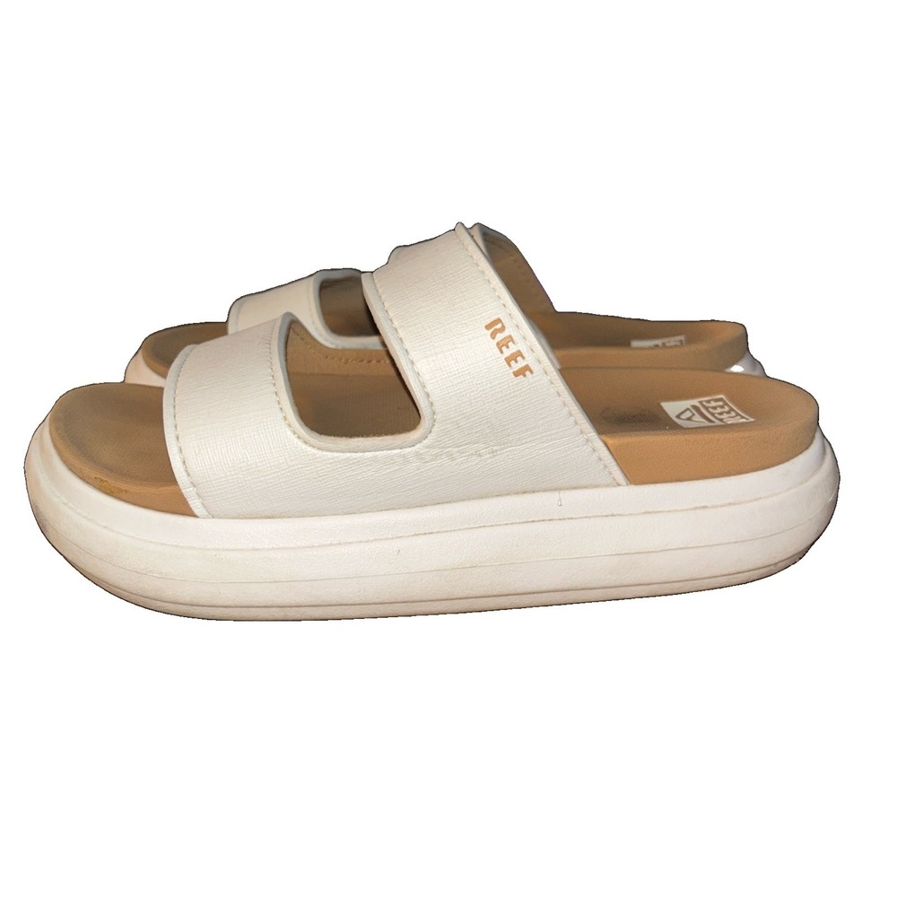 Reef Cushion Bondi Women's Slide Sandals White/Beige Slip On US 10 EU 41